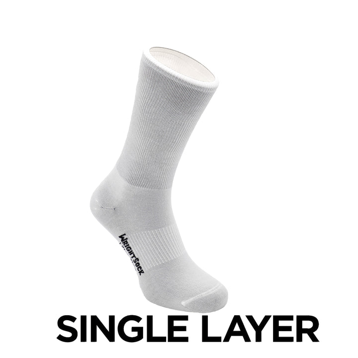 Ultra Thin, Single Layer, Crew, White.