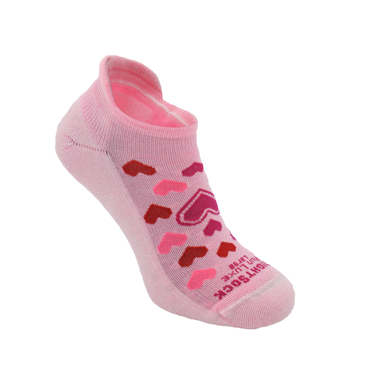 Run Luxe, Single Layer, Tab, Valentines Hearts Socks.