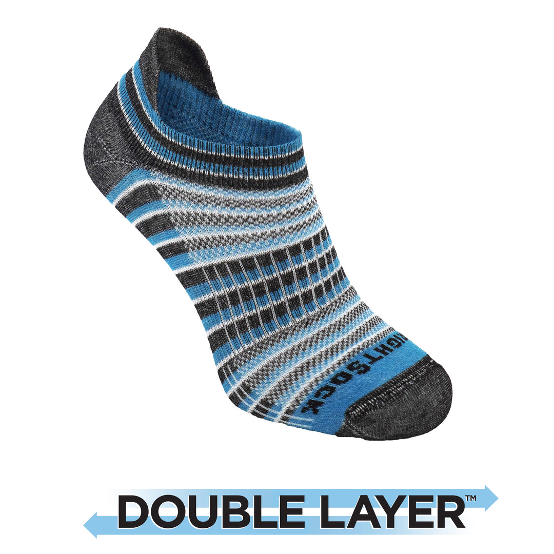 Coolmesh 2 Tab anti blister socks, turquoise black stripes