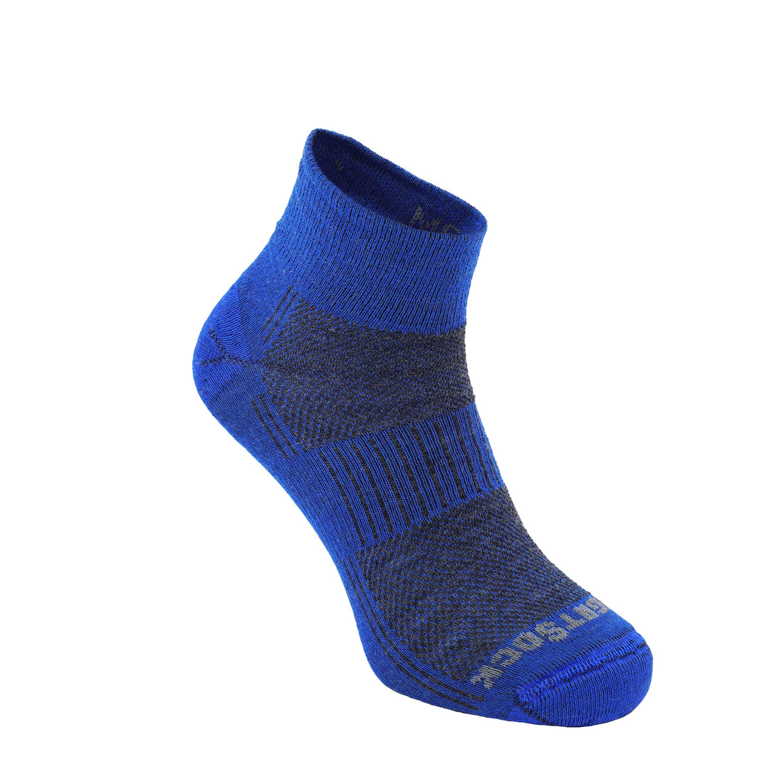 Merino CoolMesh, Double Layer, Quarter, Grey/Electric Blue.