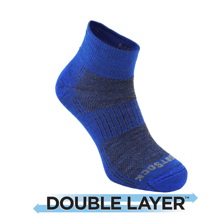 Merino CoolMesh, Double Layer, Quarter, Grey/Electric Blue.