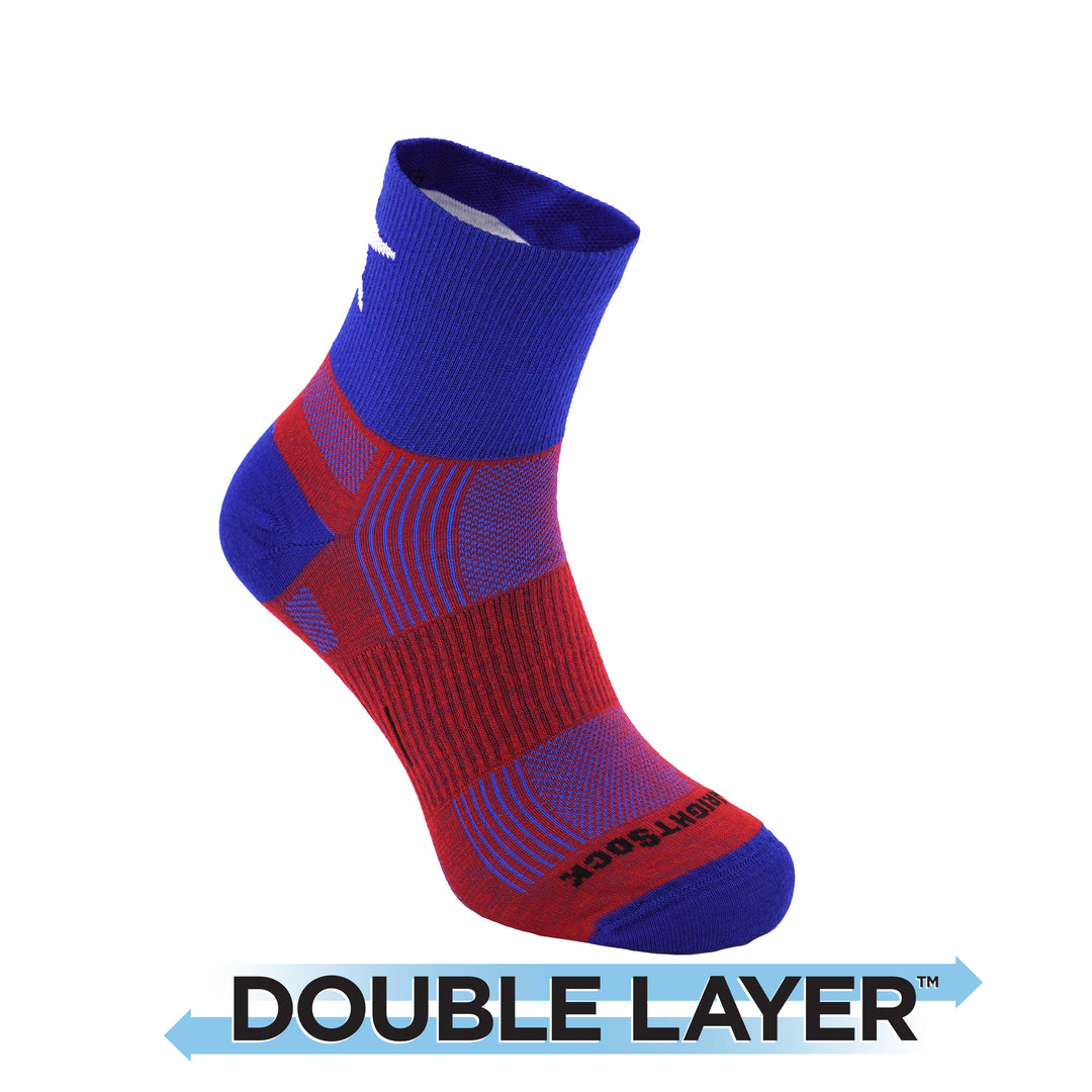 Explore, Double Layer, Quarter, Patriotic socks.