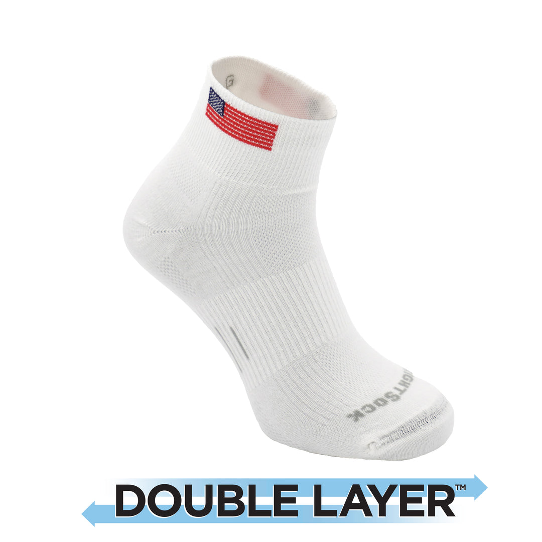 Explore, Double Layer, Quarter, Old Glory socks.